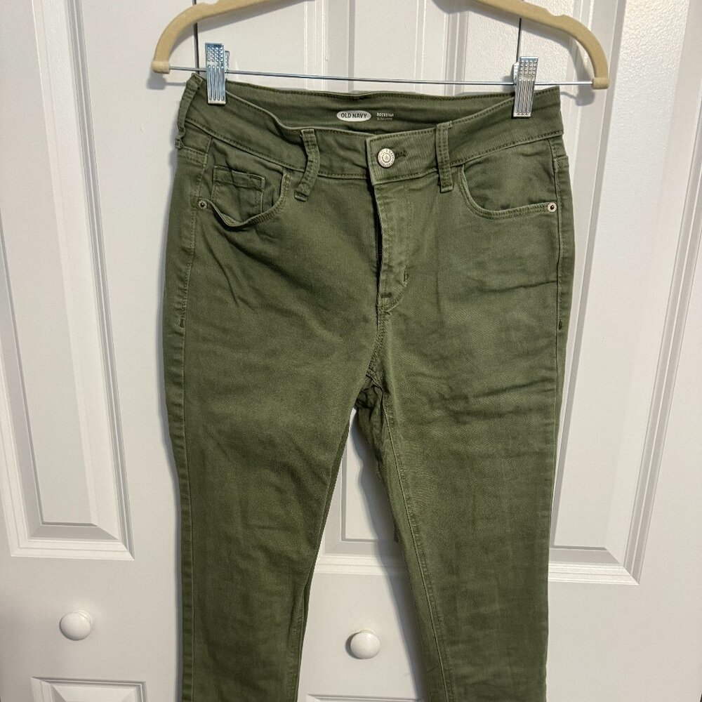 Old Navy Rockstar Super Skinny Jeans, Green, Size 4